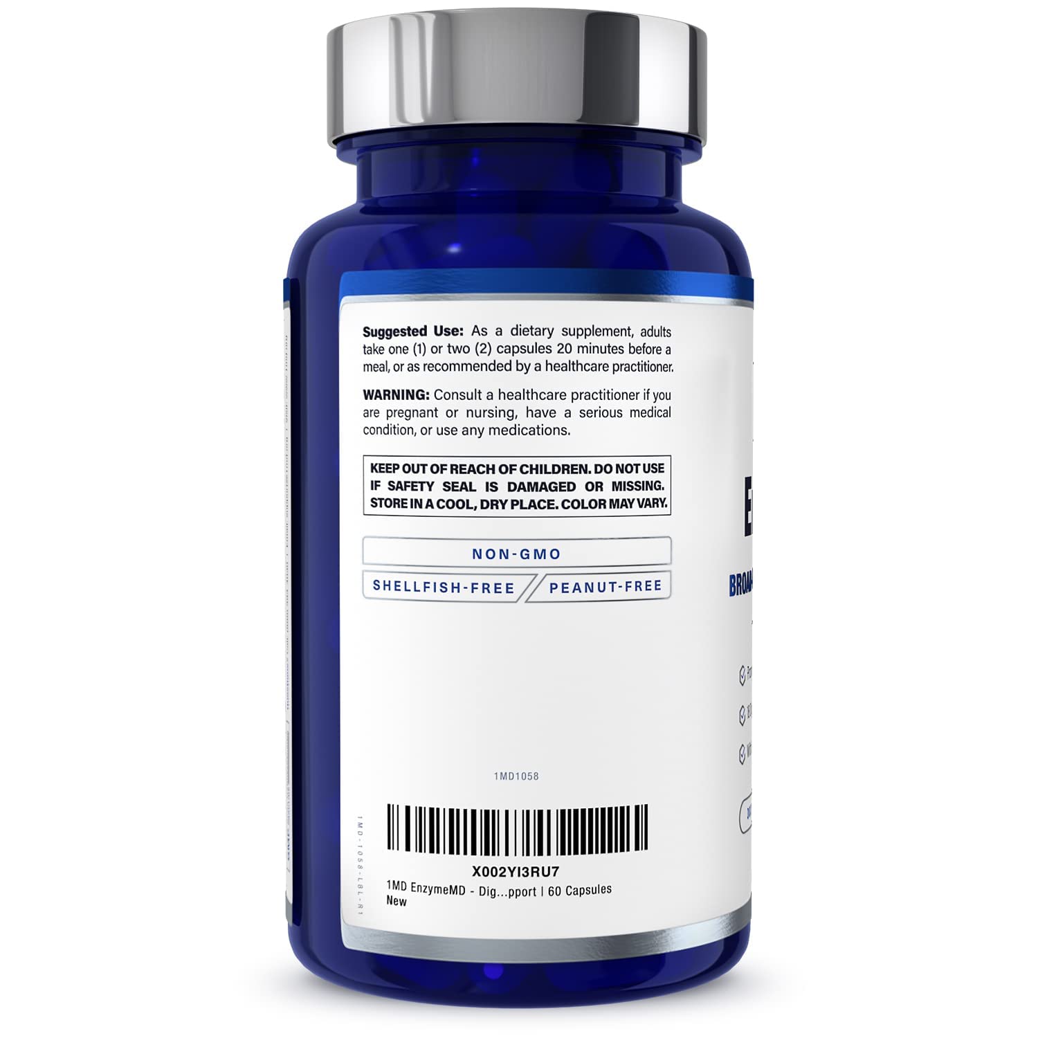 Graphic indicating reduced gas and bloating with EnzymeMD