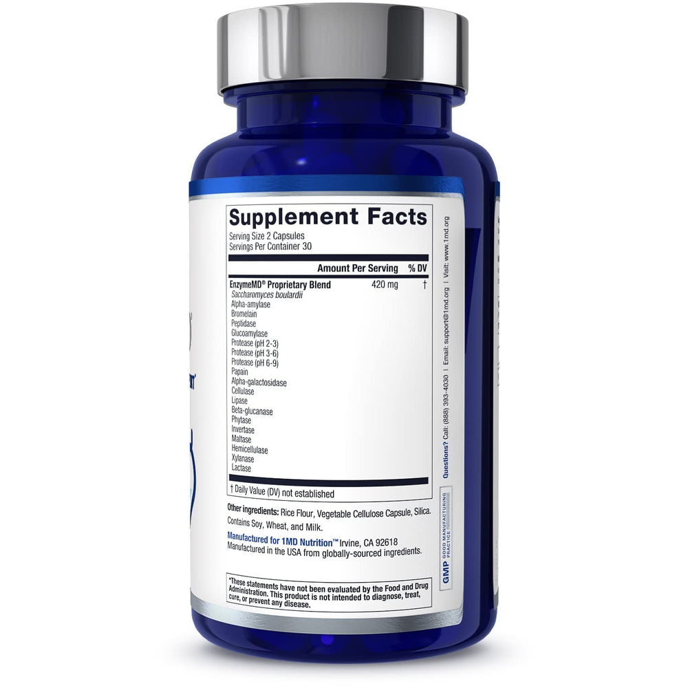 Doctor-formulated EnzymeMD branding on white background