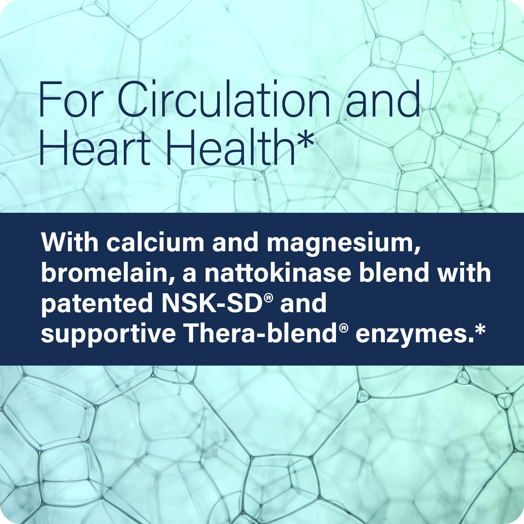 Healthy circulatory system graphic with Nattokinase Pro label