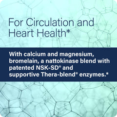 Healthy circulatory system graphic with Nattokinase Pro label