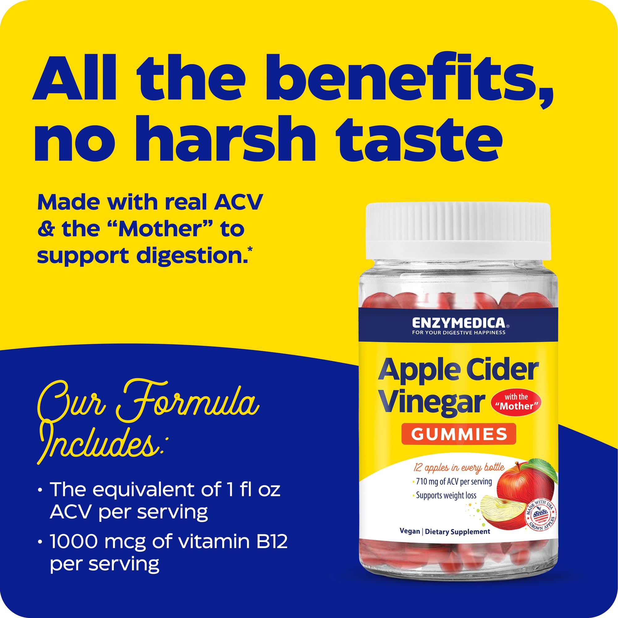 Enzymedica gummies with The Mother deliver real fermentation compounds in a chewable form