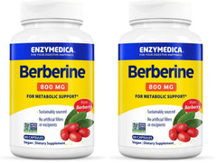 Front view of Enzymedica Berberine 800 mg vegan capsules pack 2