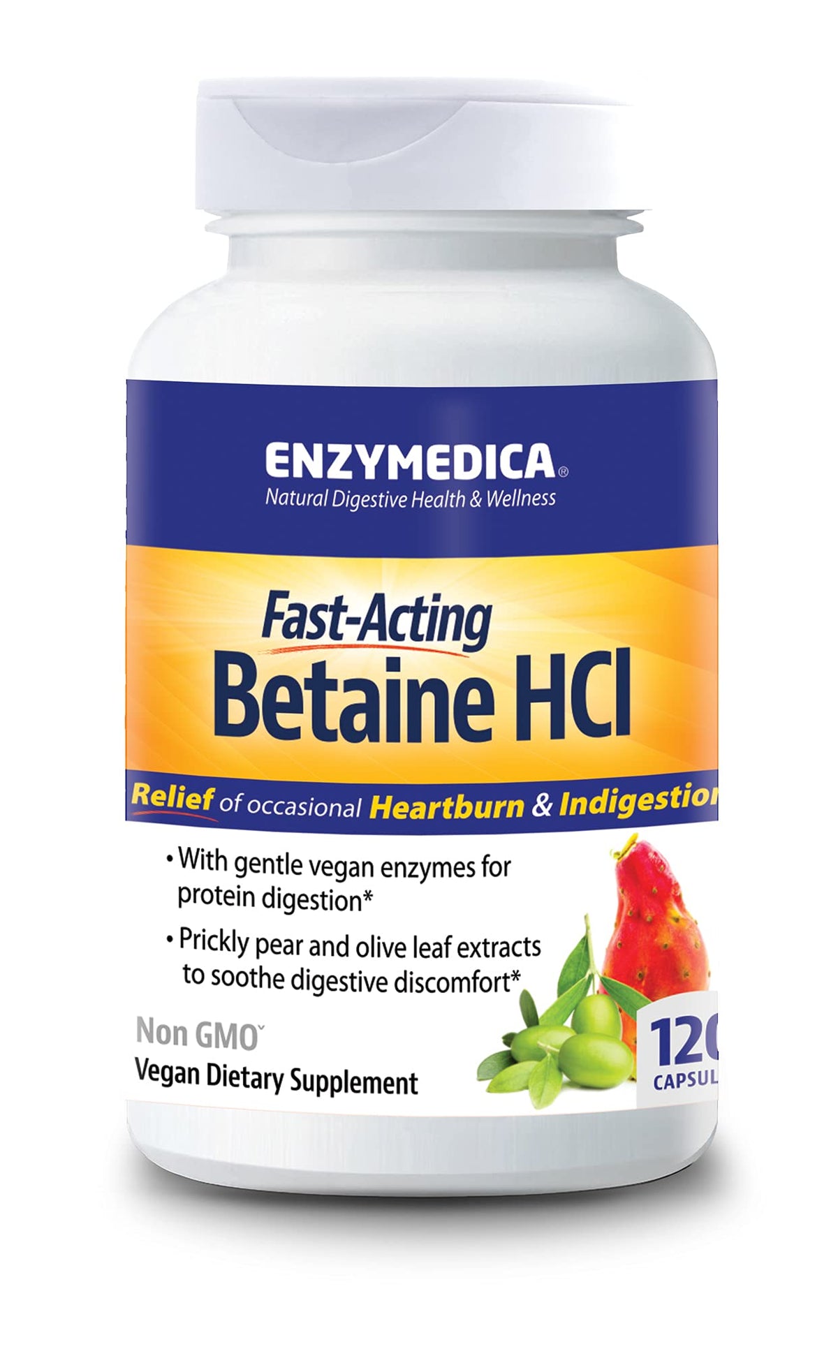 Bottle of Enzymedica Betaine HCl 120 capsules