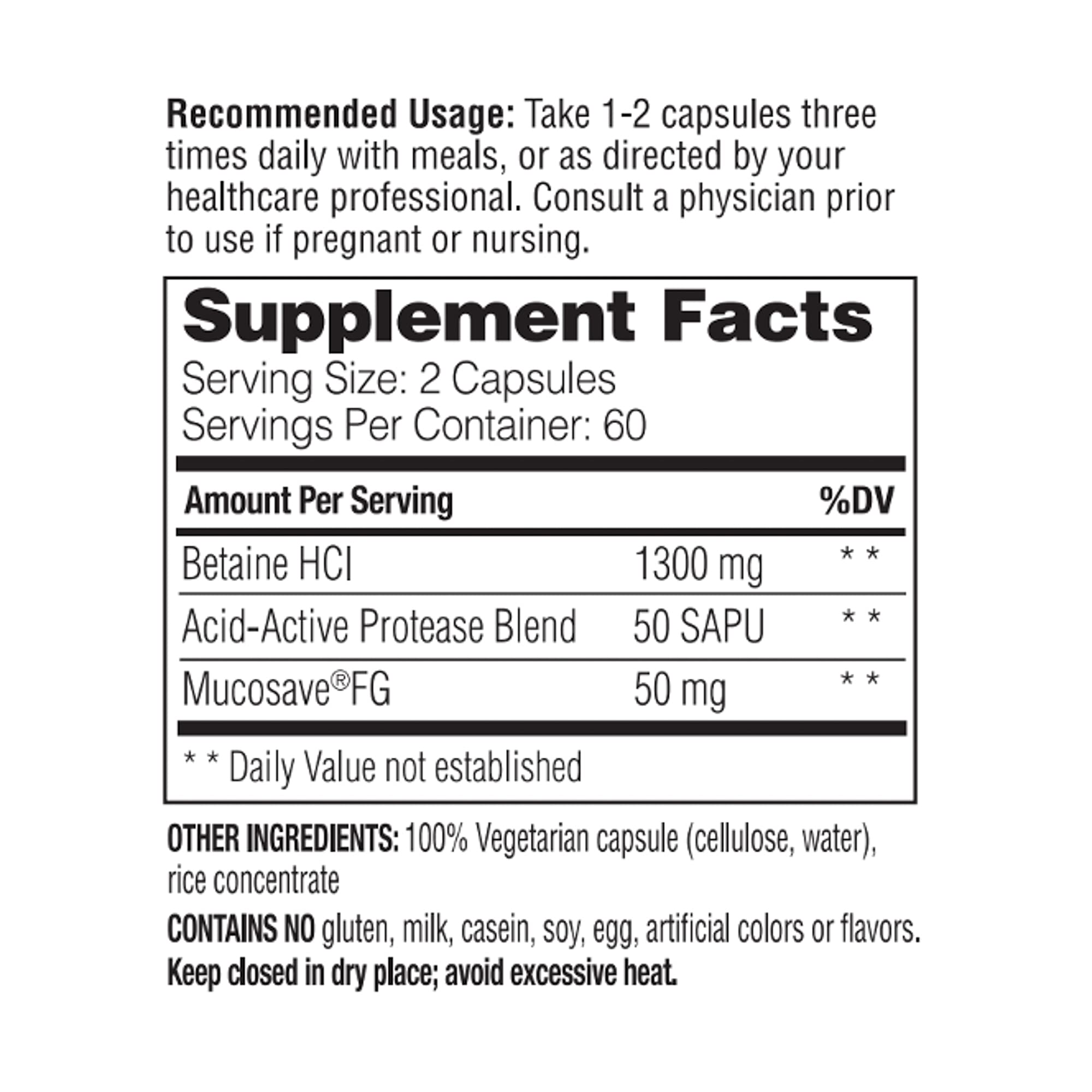 Illustration of vegetarian enzyme blend used in Betaine HCl