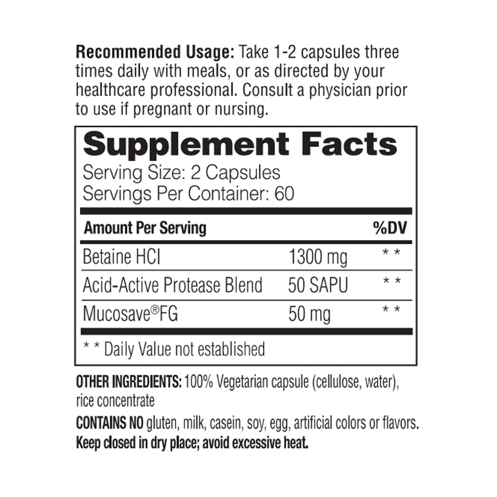 Illustration of vegetarian enzyme blend used in Betaine HCl