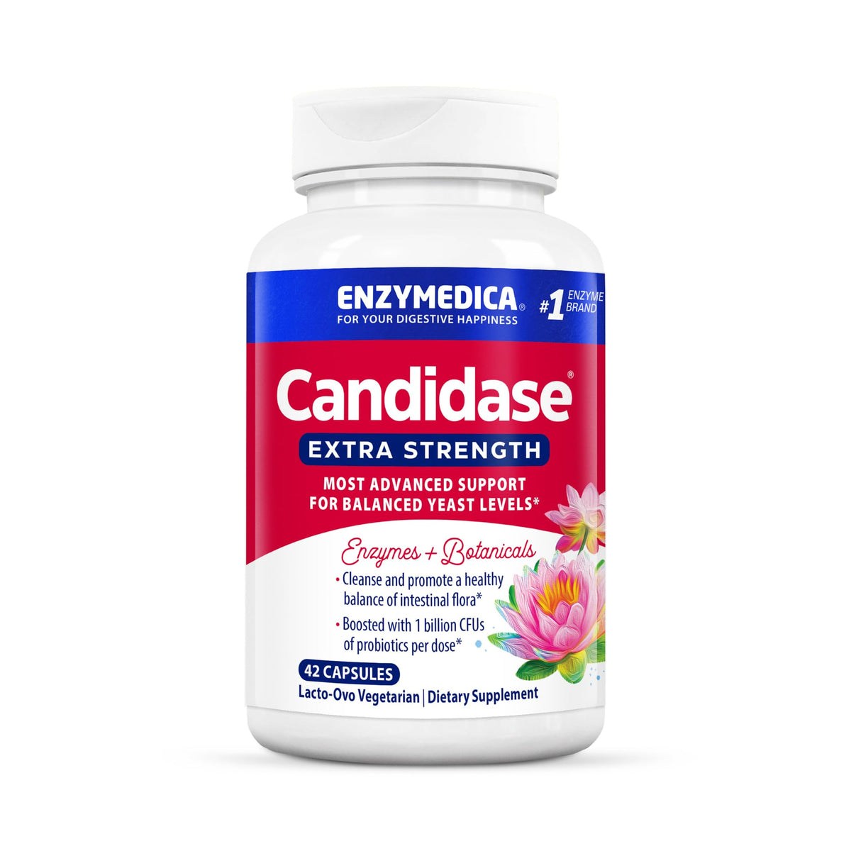 Enzymedica Candidase Extra Strength bottle with 42 capsules