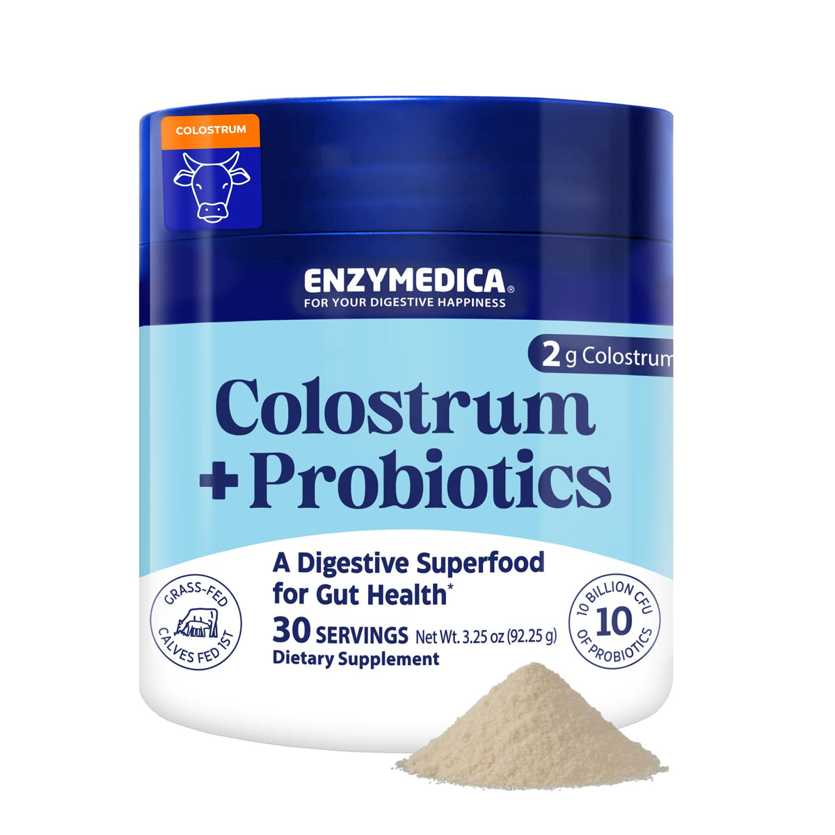 Enzymedica Colostrum Powder with Probiotics bottle – 30 servings