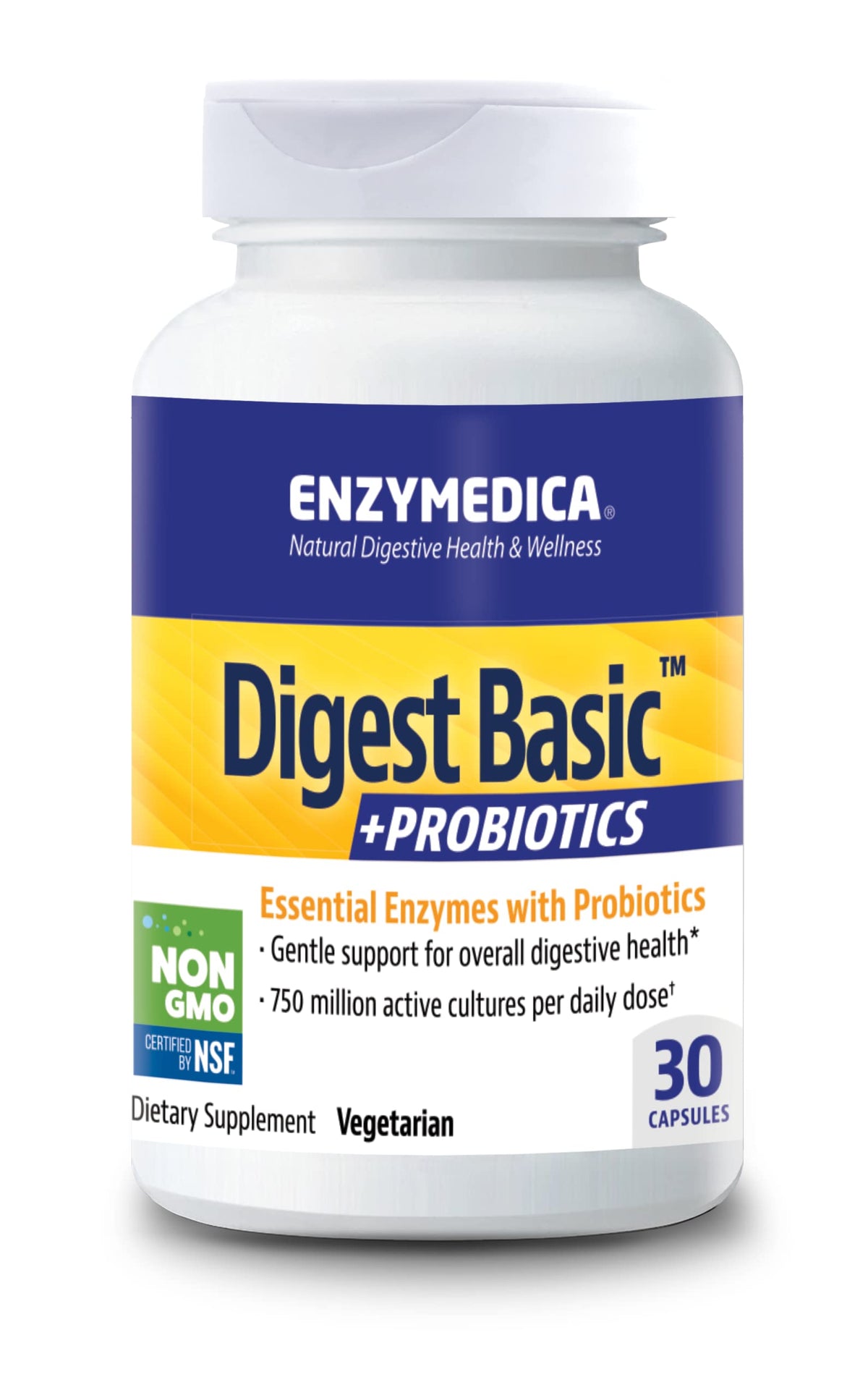 Enzymedica Digest Basic + Probiotics bottle with 30 capsules