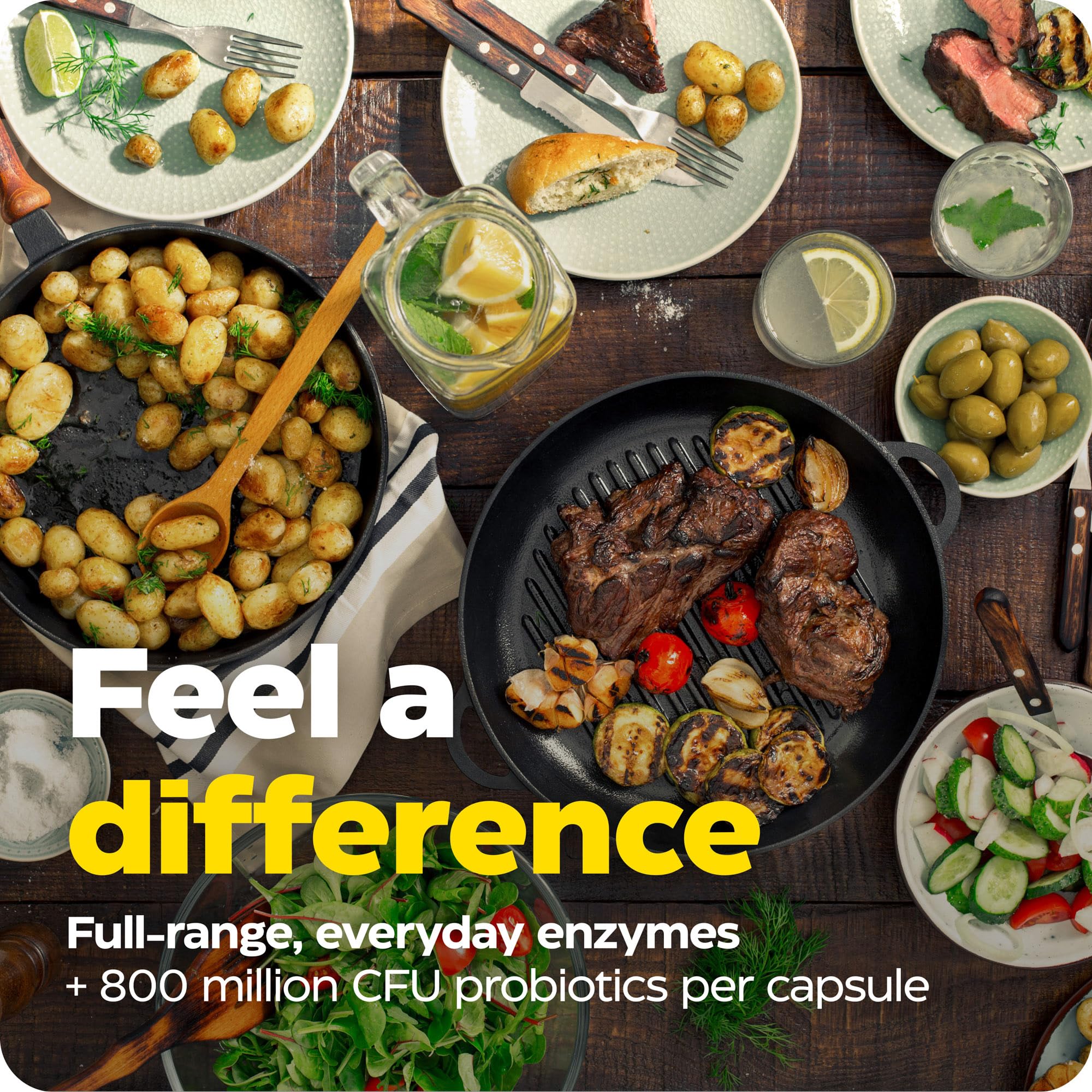 Close-up of 800 million CFU probiotic per capsule label