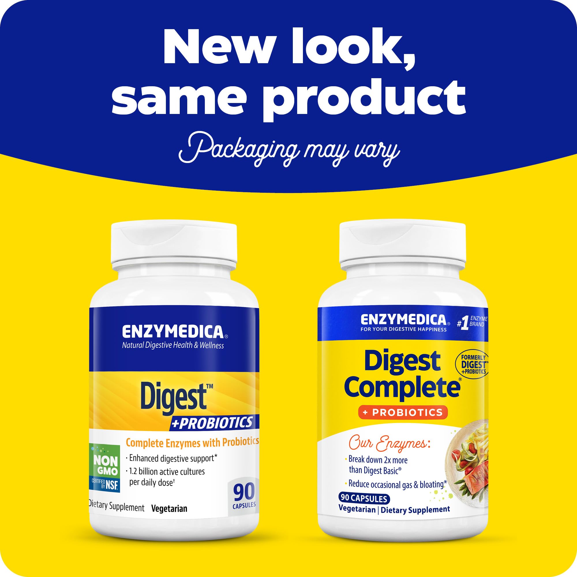 Nutrition label for Digest Complete + Probiotics