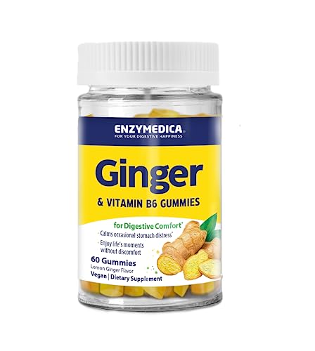 Close-up of the Ginger & Vitamin B6 Gummies bottle label