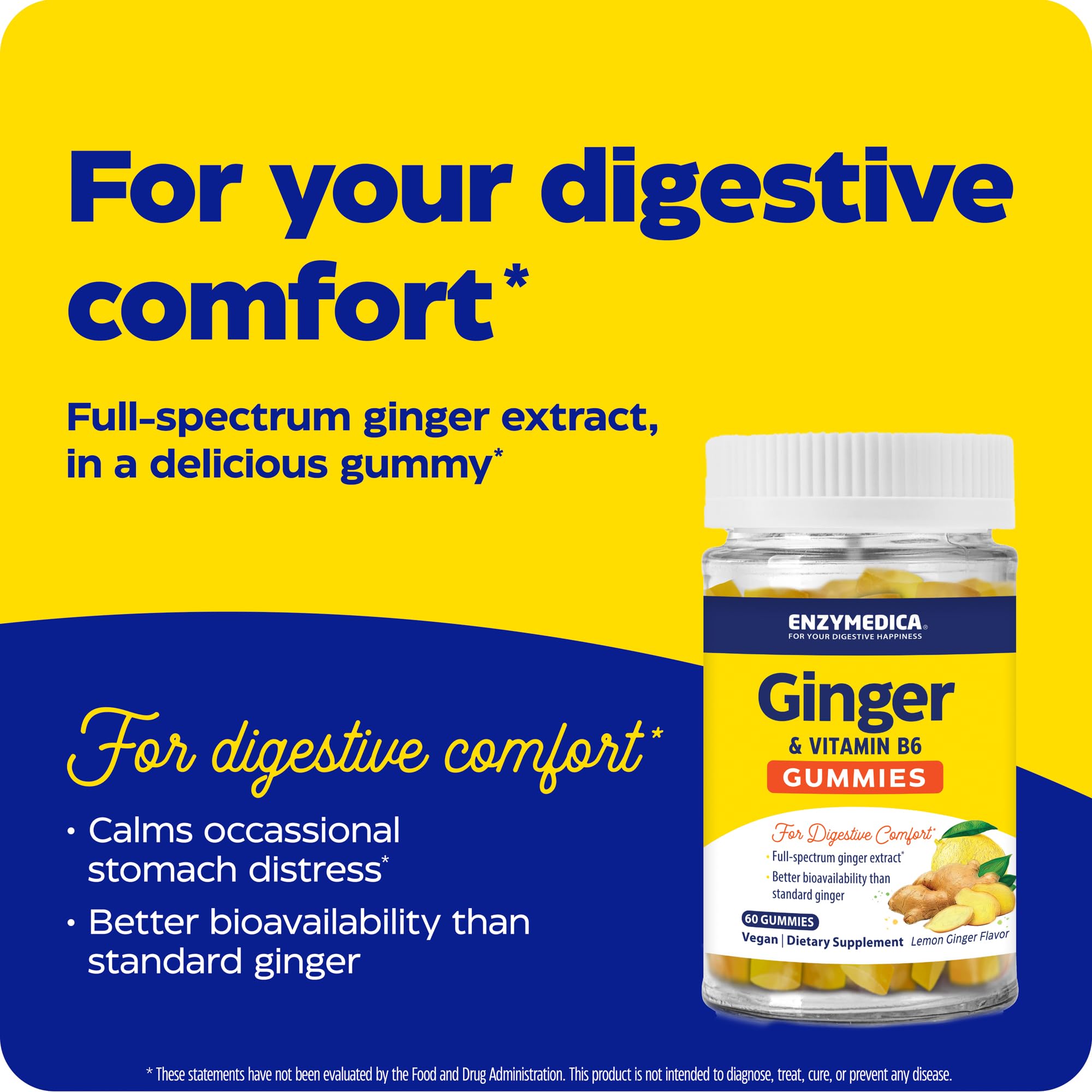 Vitamin B6 illustration with ginger imagery on packaging