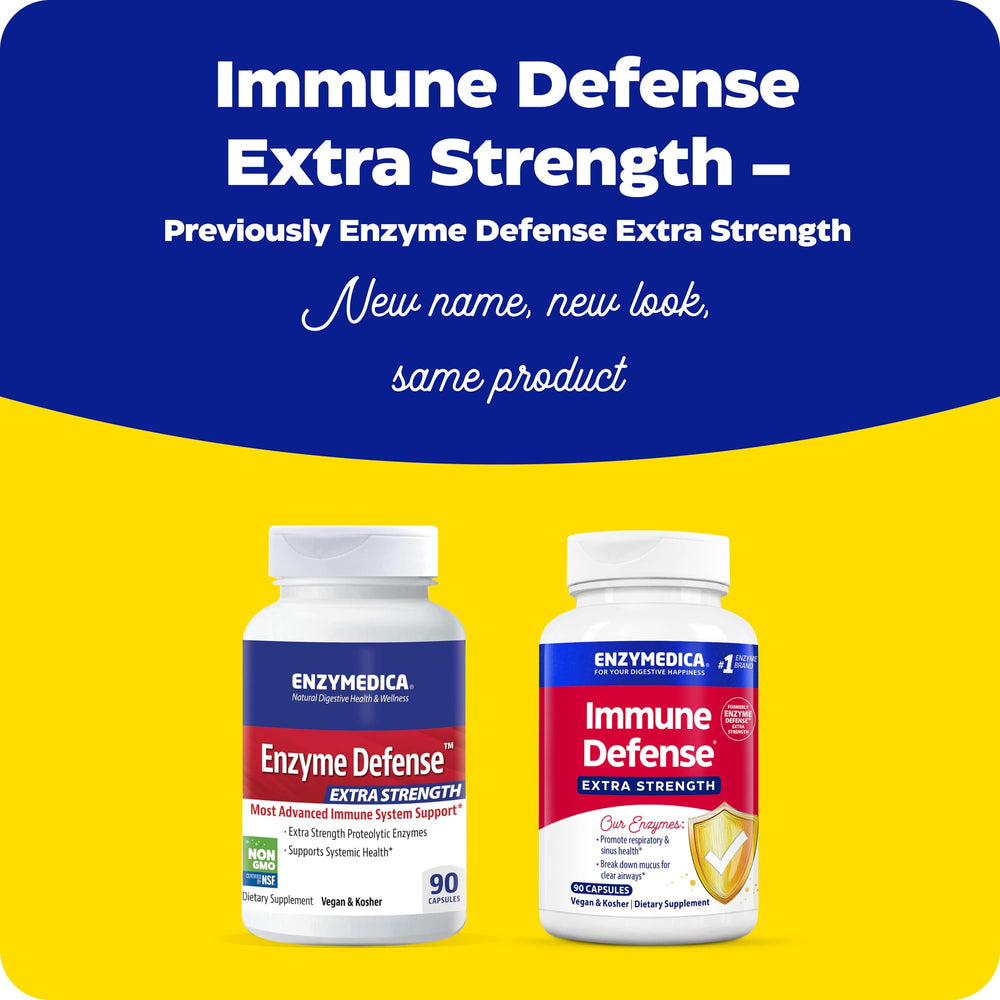 Enzymedica Immune Defense Extra Strength bottle side view