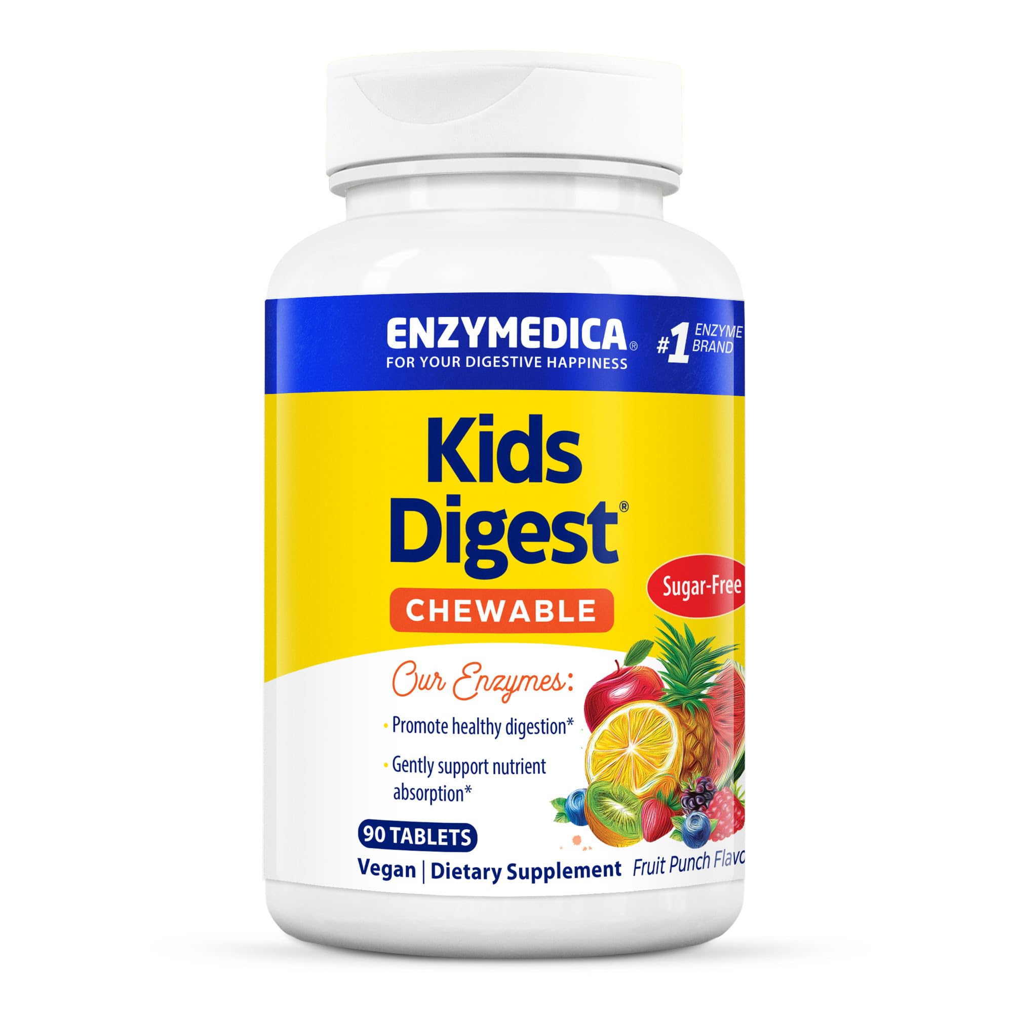 Enzymedica Kids Digest chewable digestive enzymes bottle label
