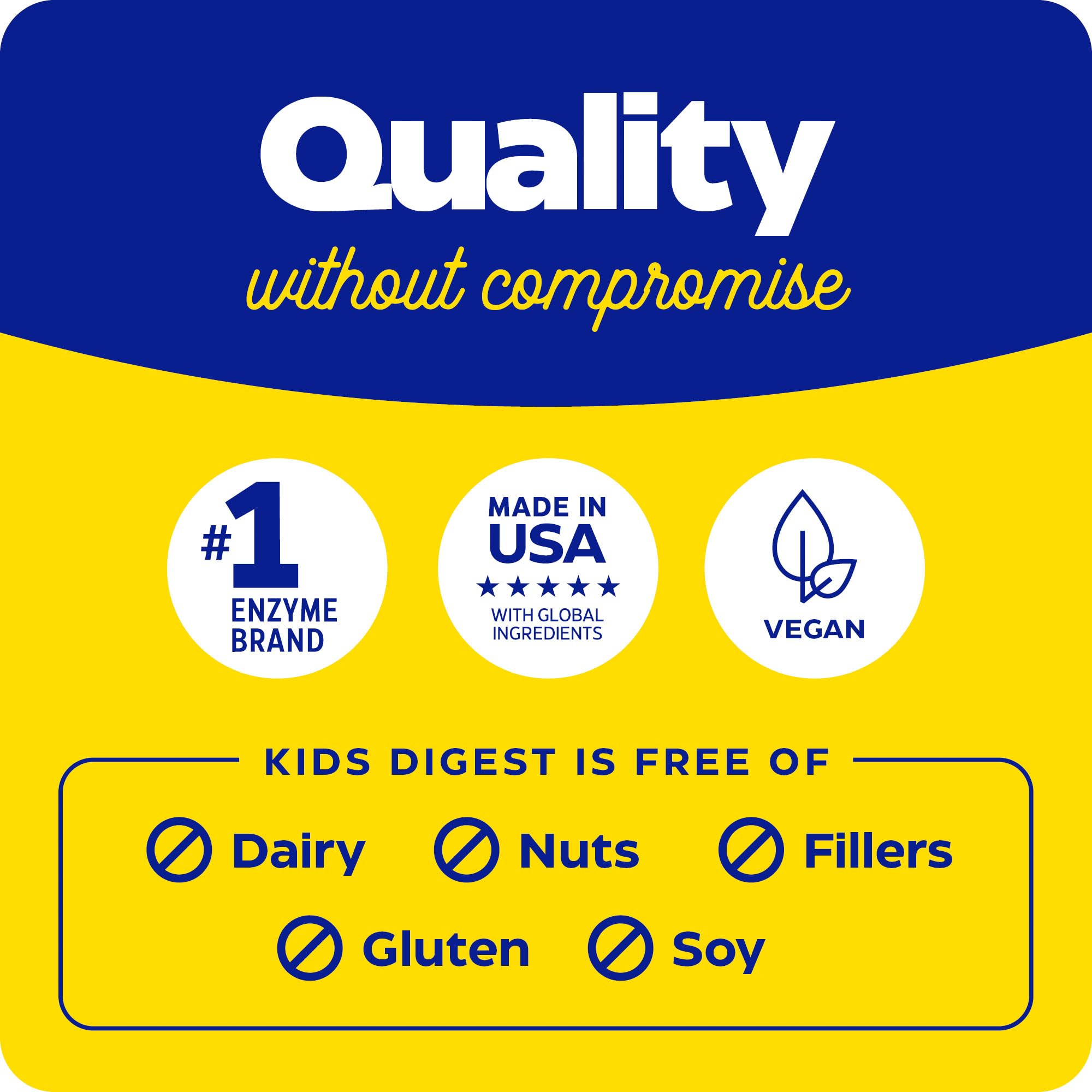 Nutrition label and ingredients of Kids Digest
