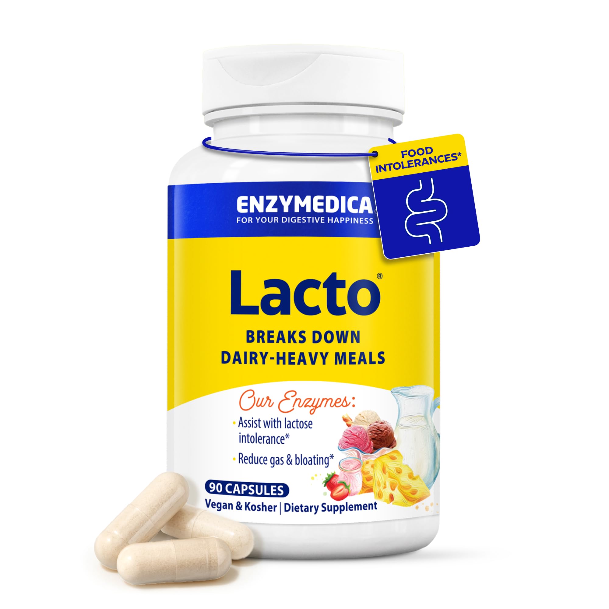 Enzymedica Lacto bottle with 90 capsules