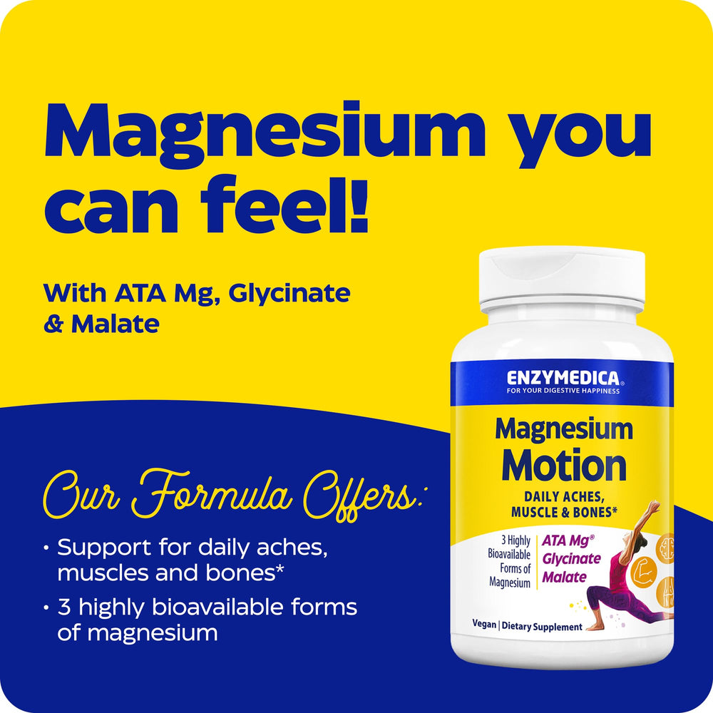Two-pack Enzymedica Magnesium Motion bottles (60 count each)