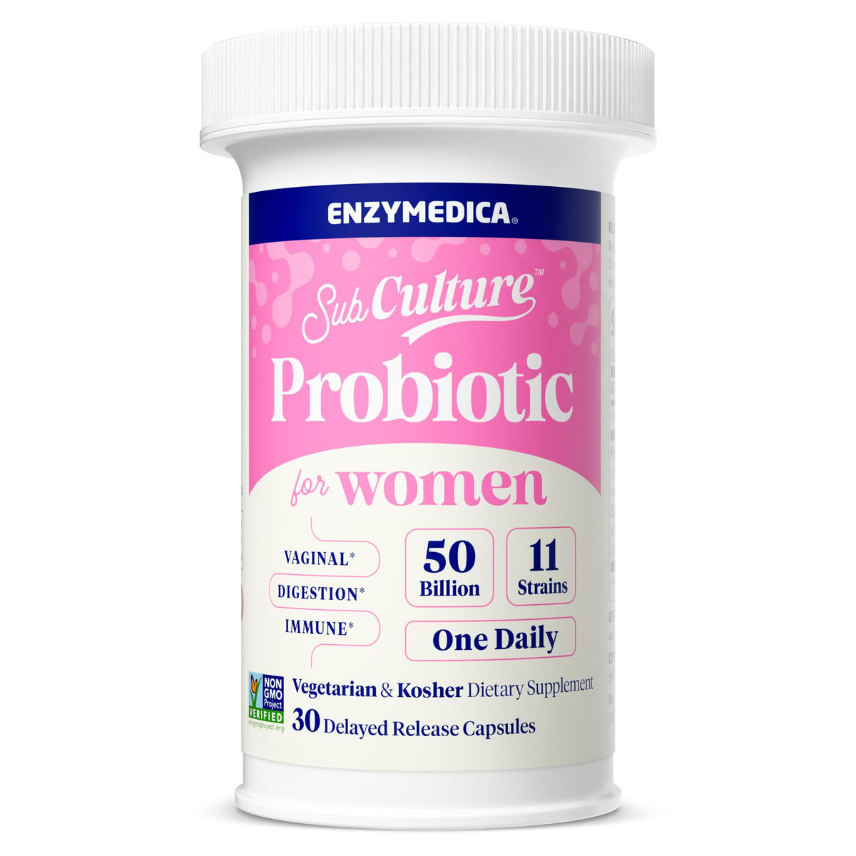 Front view of Enzymedica SubCulture Probiotics for Women bottle