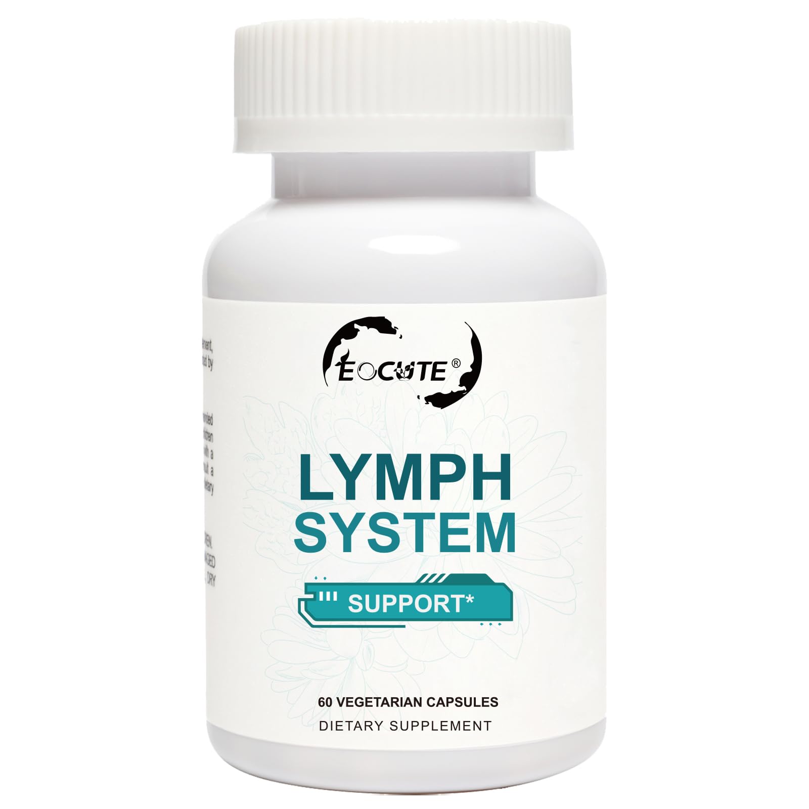 Front view of EOCUTE Lymph System Support bottle