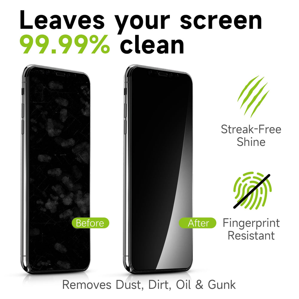Included microfiber cleaning cloth