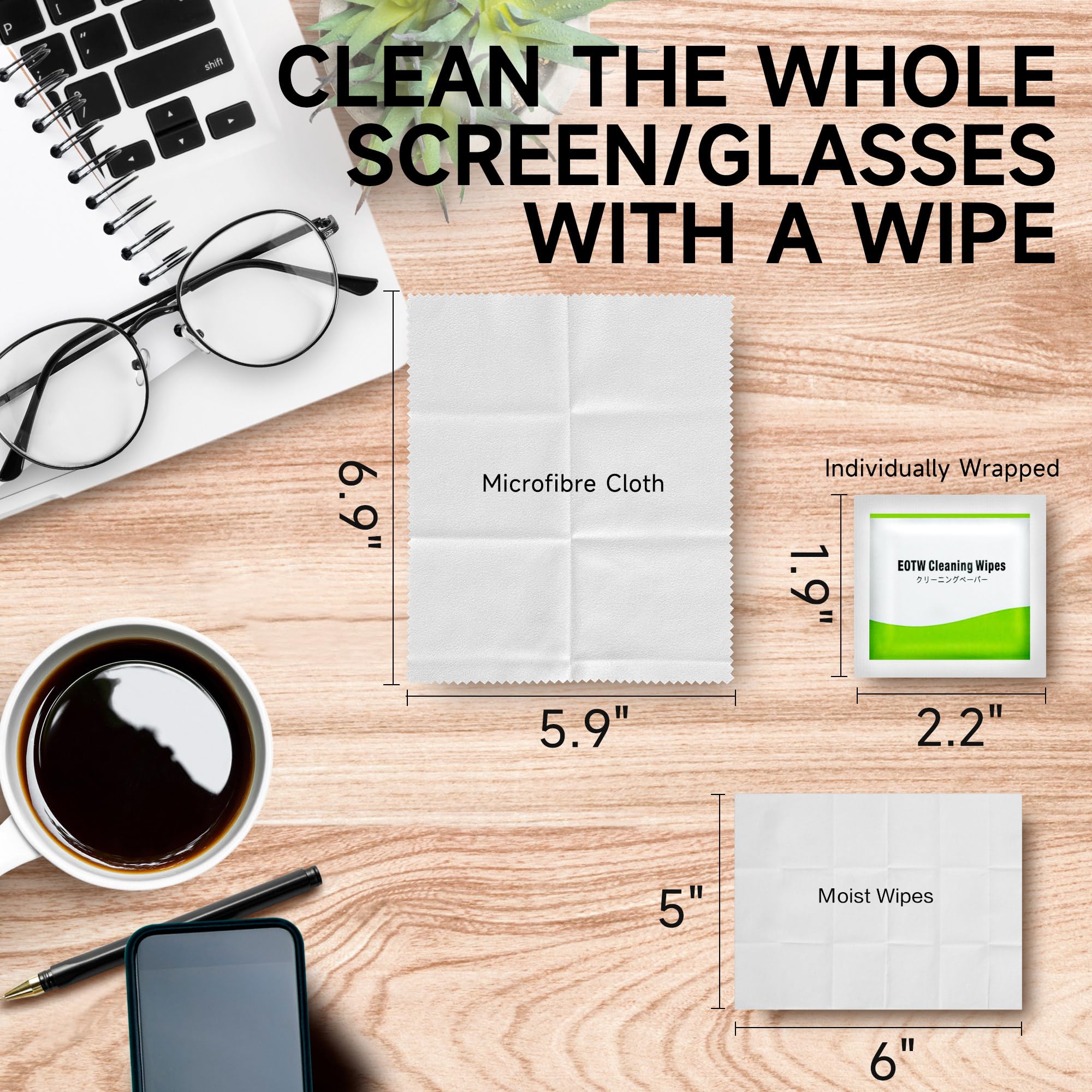 Included microfiber cleaning cloth for polishing the screen