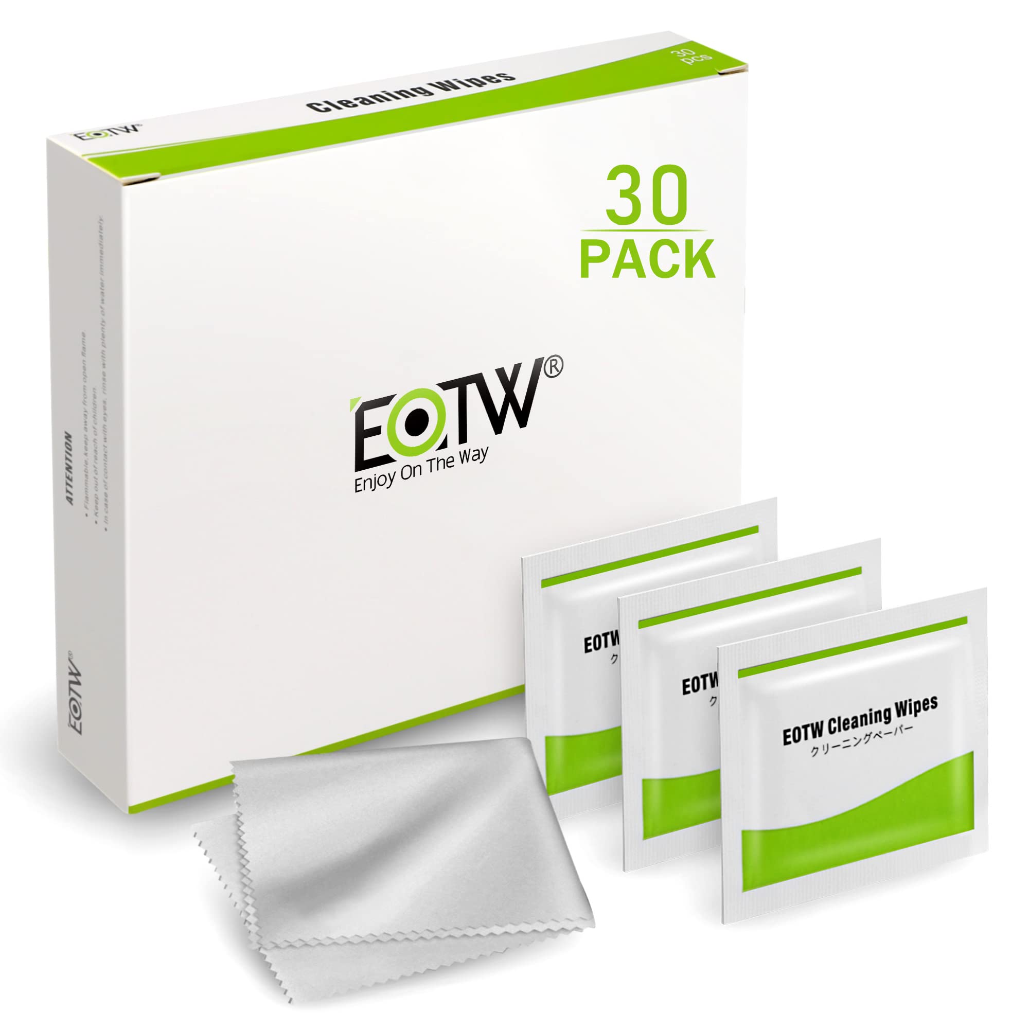Front view of EOTW Screen Wipes pack (30 wipes)
