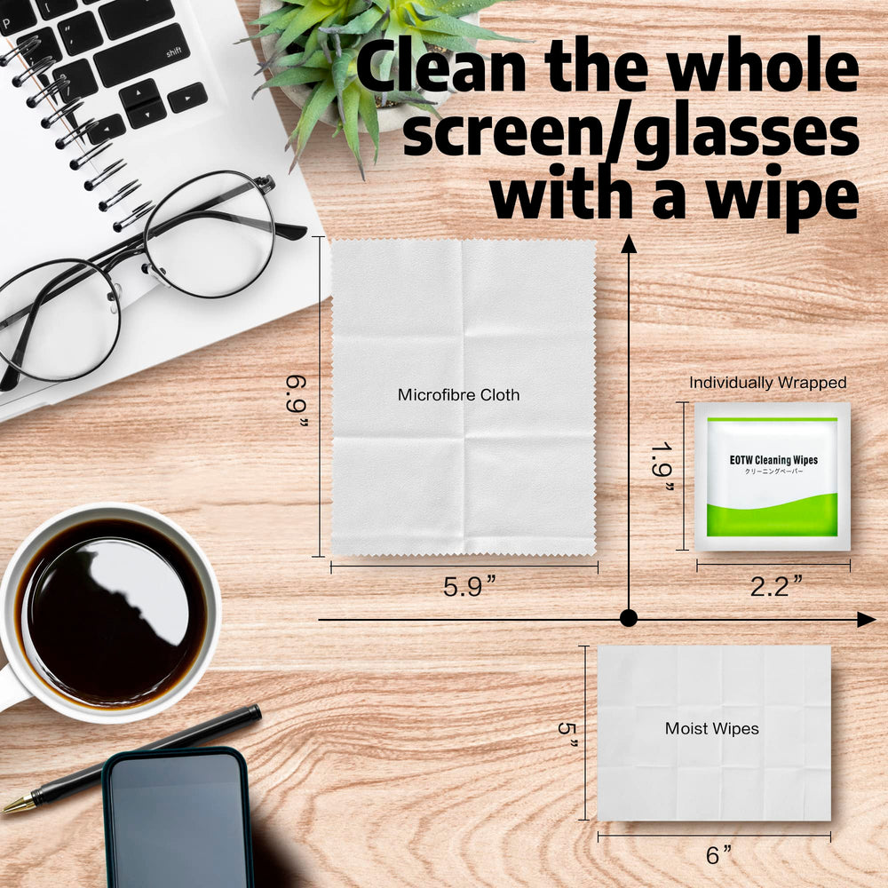 Usage steps illustration for cleaning screens