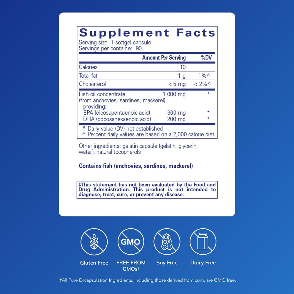 EPA/DHA Essentials omega-3 softgels bottle with 90-count