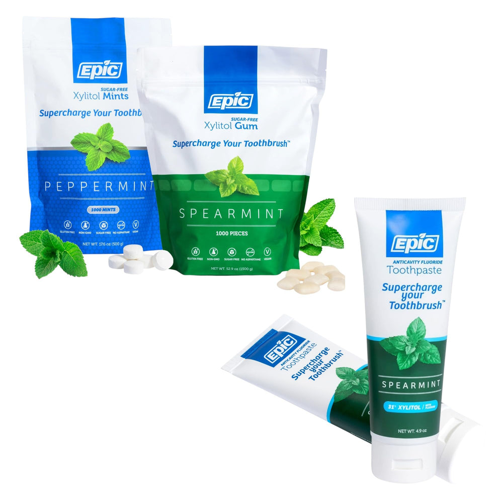 Gum pieces in Epic Dental Sugar Free Oral Care Set