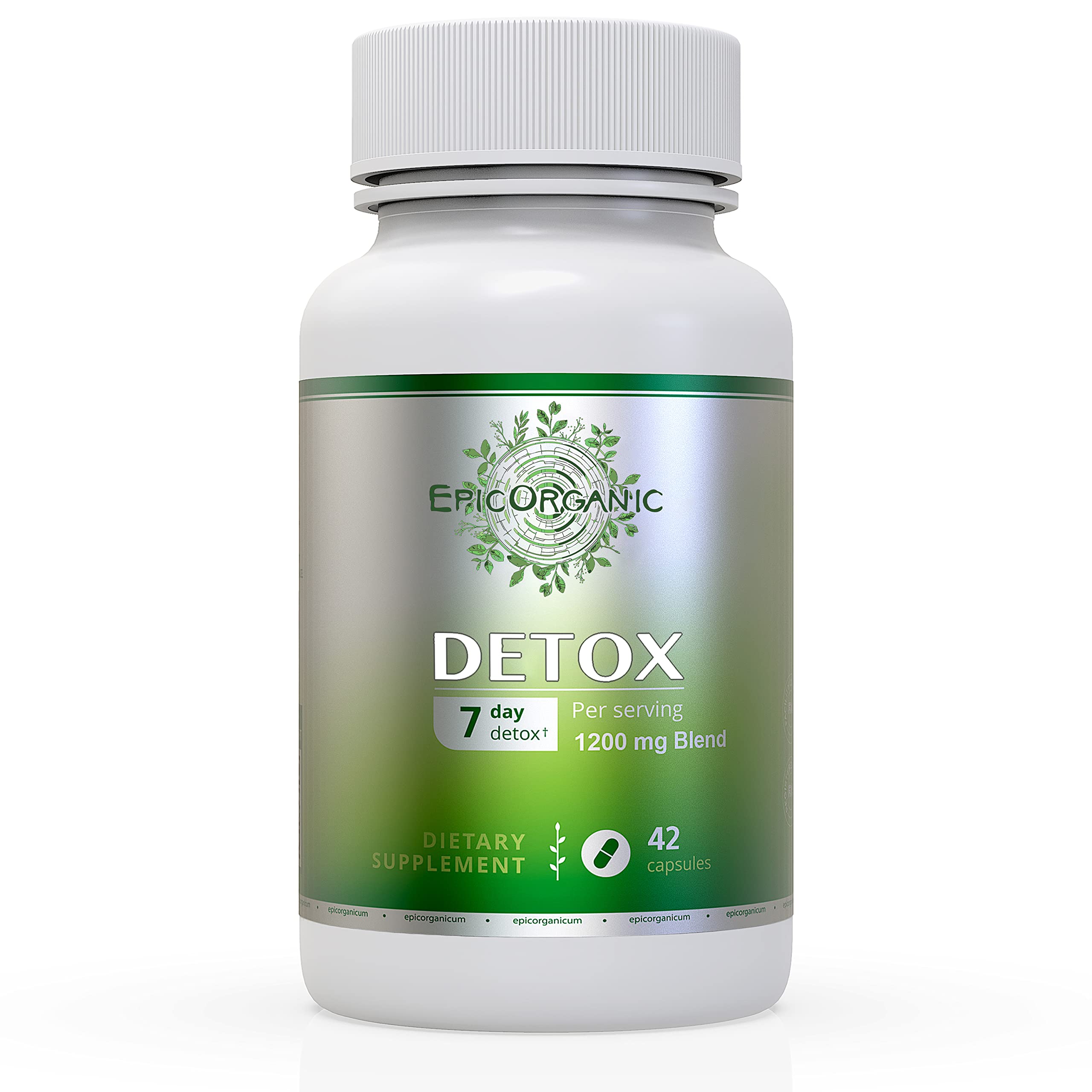 Epic Organicum 7 Day Detox bottle with capsules for convenient daily gut support
