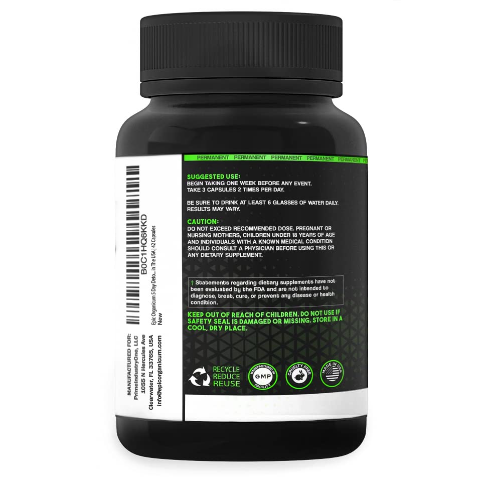 Made in USA label on Epic Organicum detox product