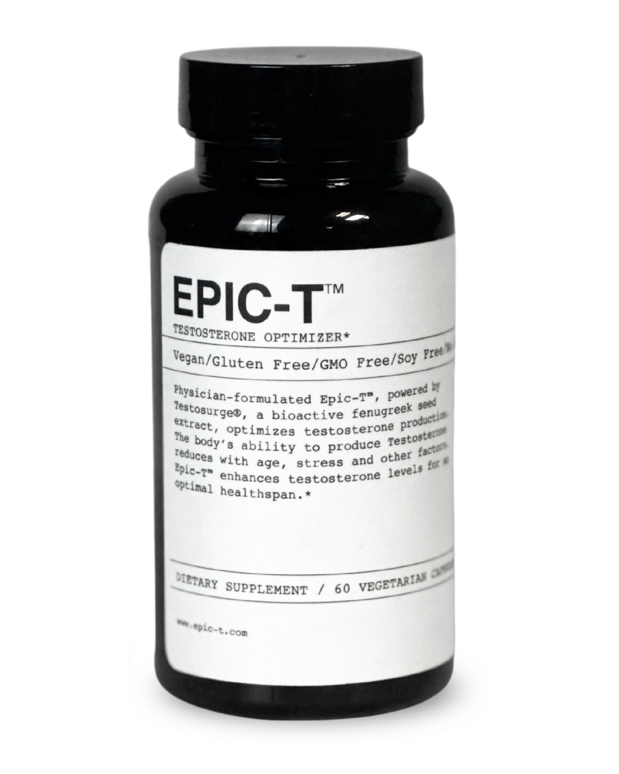 EPIC-T bottle front shows plant-based daily wellness blend