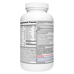 Back packaging showing A to Z vitamins and supplement facts