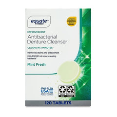 Equate Mint Fresh denture cleanser tablet box 120-count