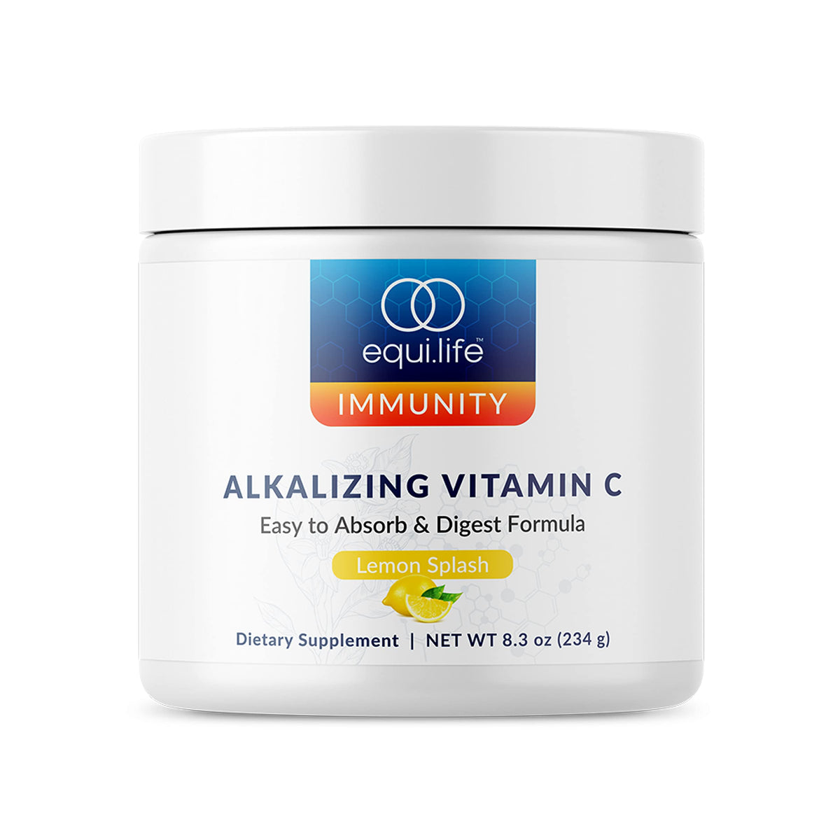Equilife Alkalizing Vitamin C Lemon Splash powder canister
