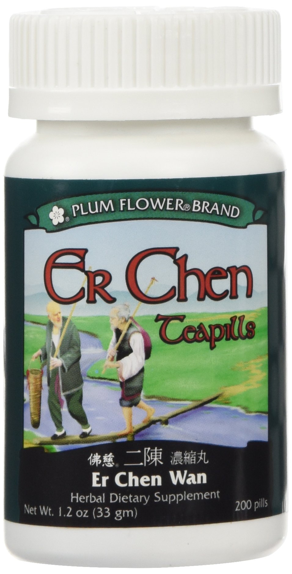 Er Chen Teapills 200 ct Plum Flower bottle