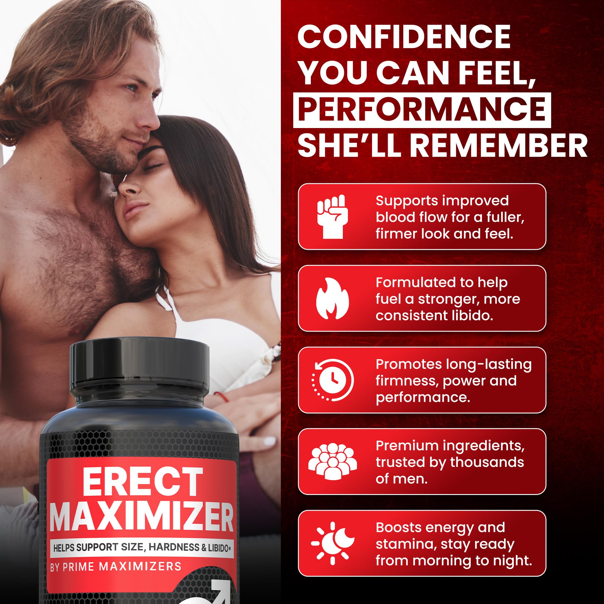 Graphic of key ingredients including Horny Goat Weed and Tongkat Ali