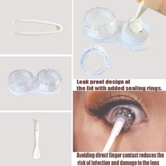Open view of purple contact lens case showing mirror