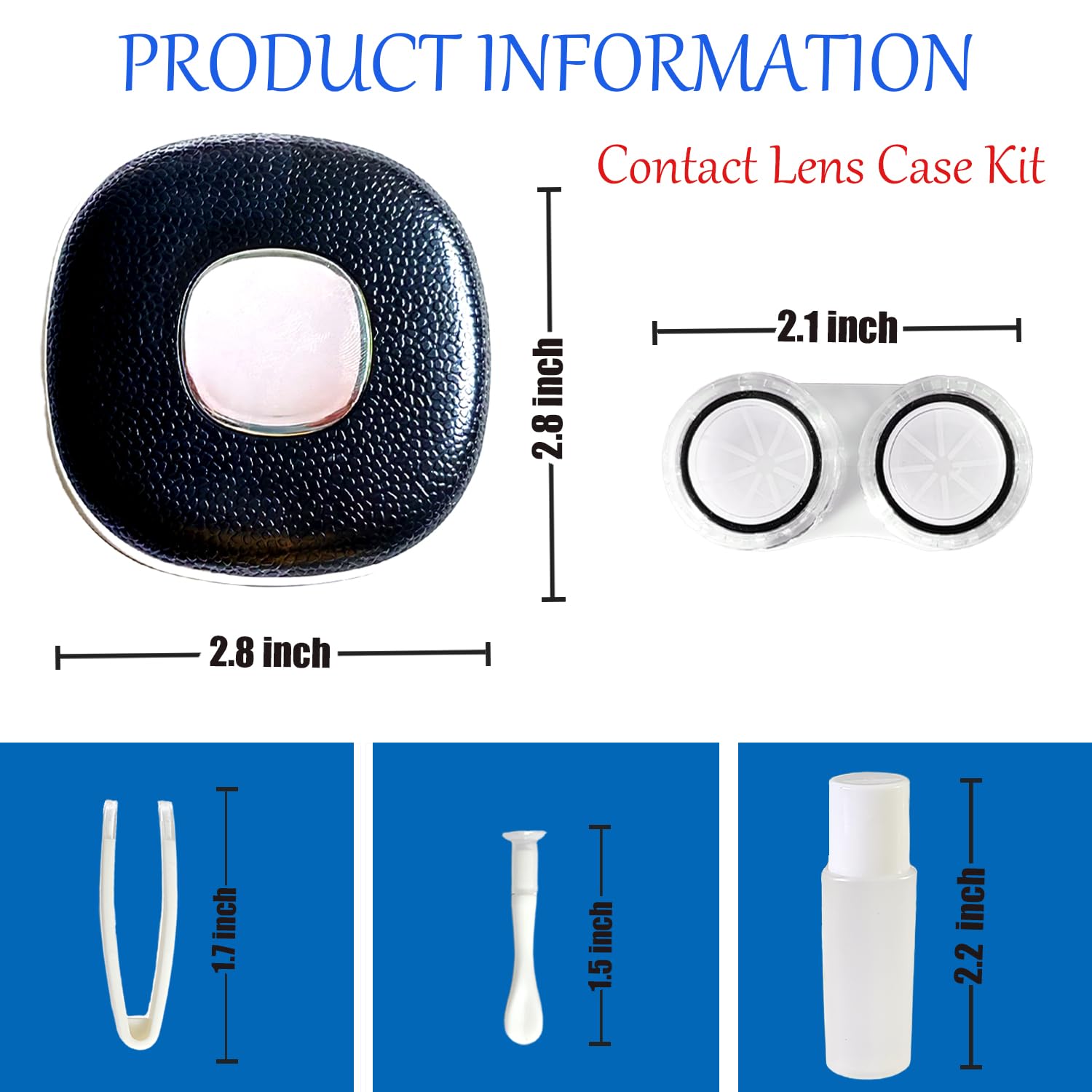 Tweezer and mirror in Erewa contact lens case kit
