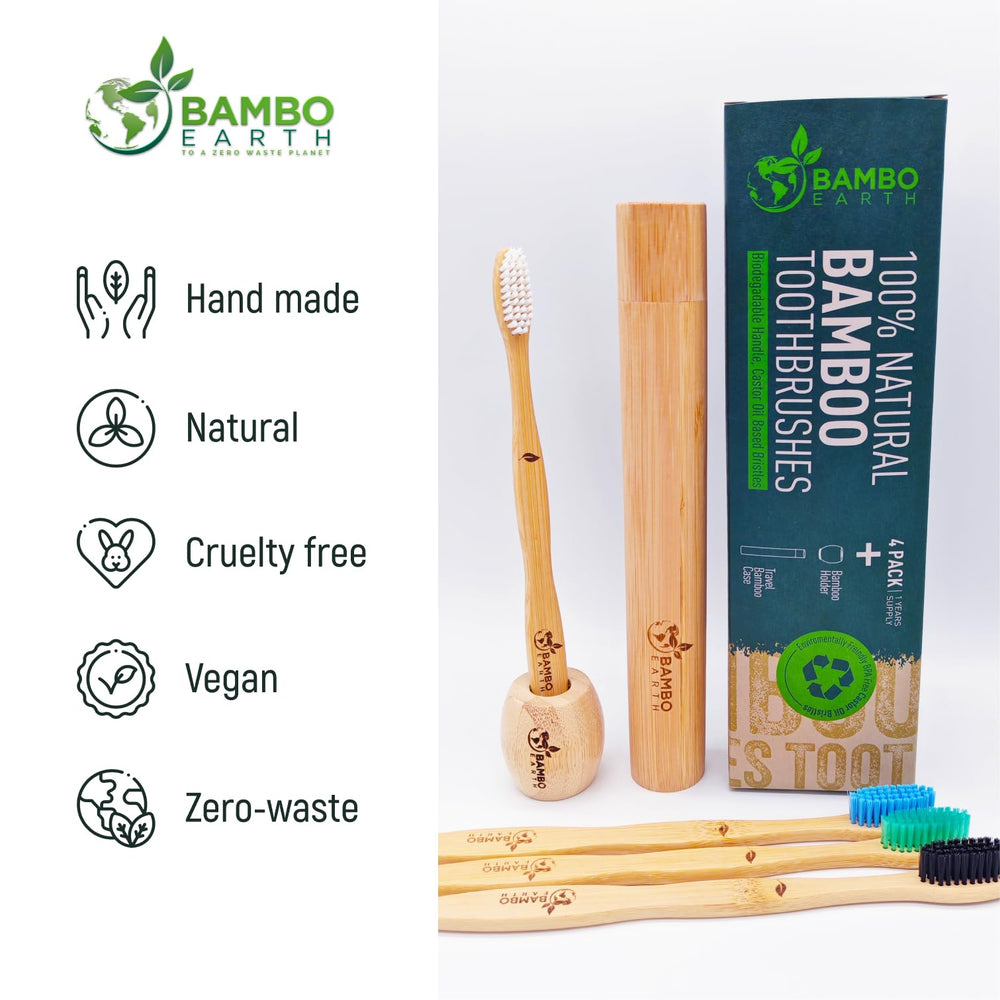 Ergonomic smooth bamboo toothbrush handle