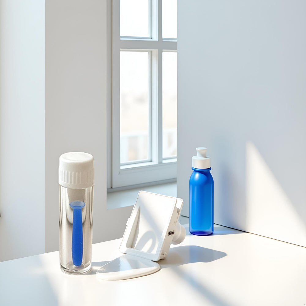 Ergonomic blue handle on contact lens removal plunger