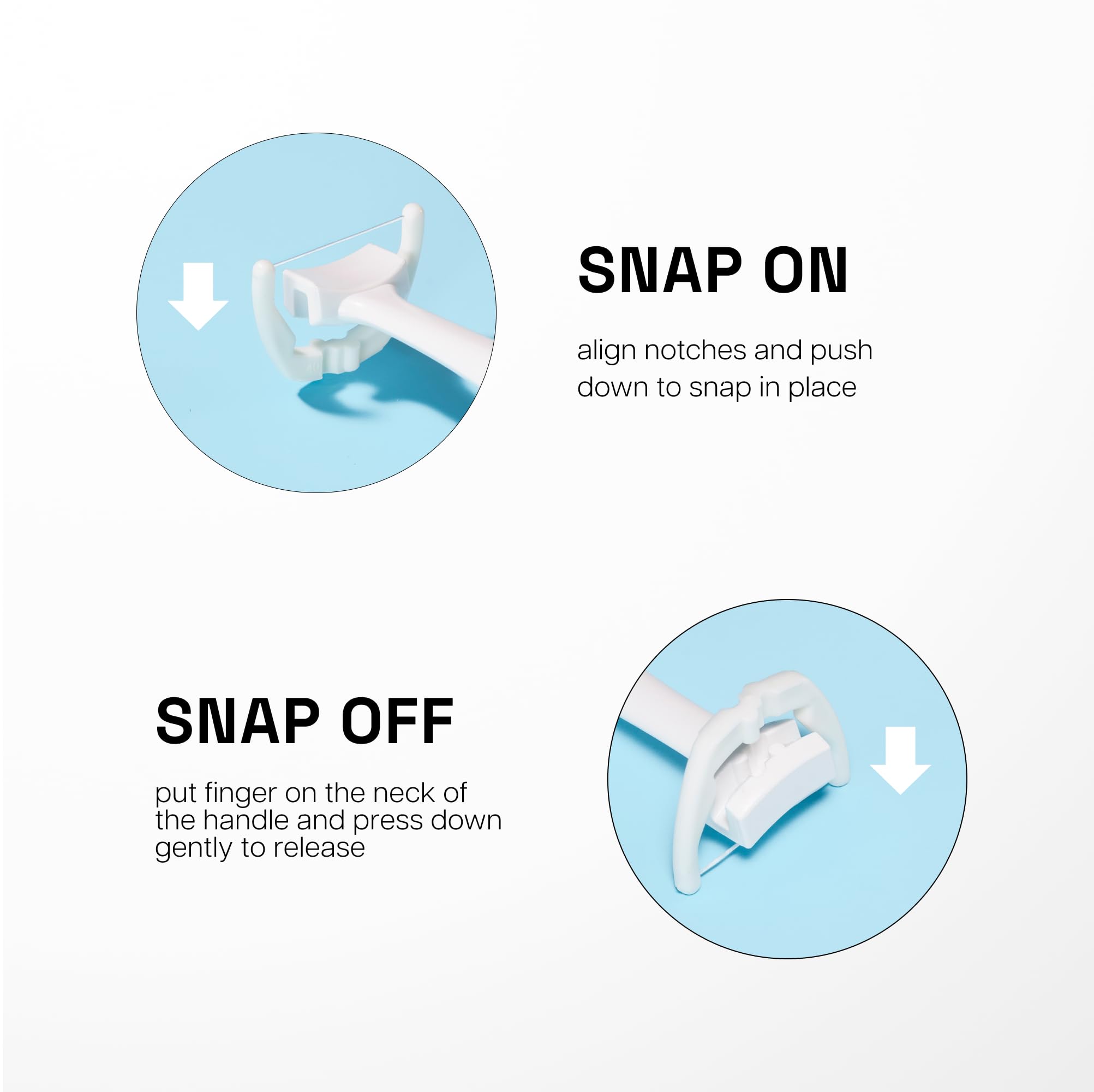 Ergonomic flosser handle with non-slip grip