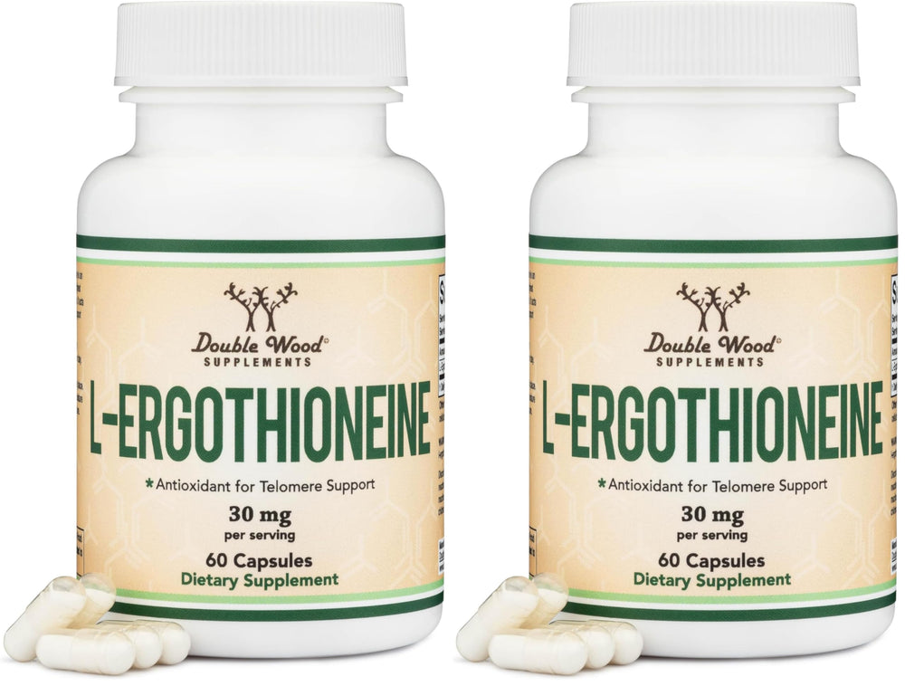 Ergothioneine 30mg capsule bottle label with 60-count