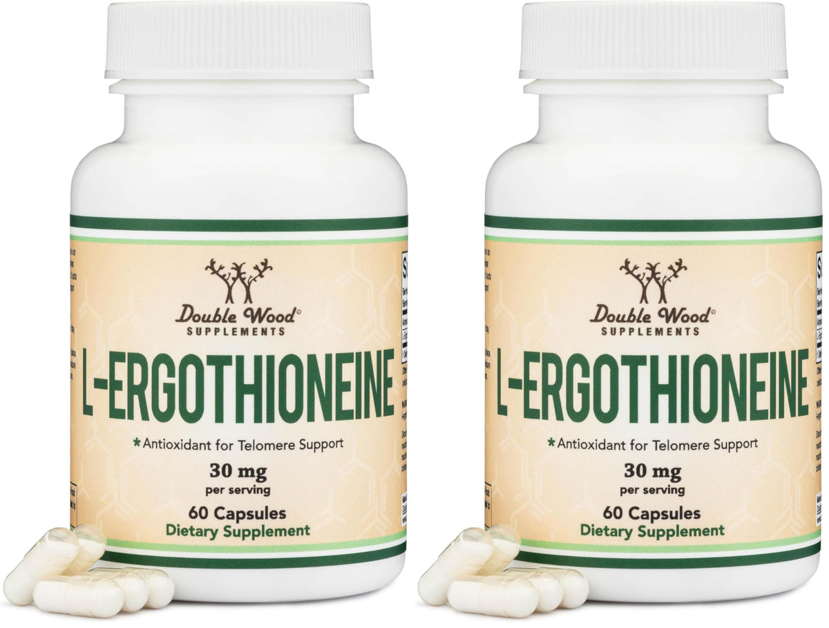 Ergothioneine 30mg capsule bottle label with 60-count