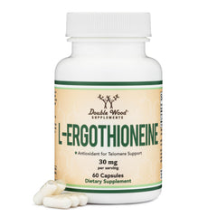 Double Wood Ergothioneine 30mg supplement bottle with 60 capsules