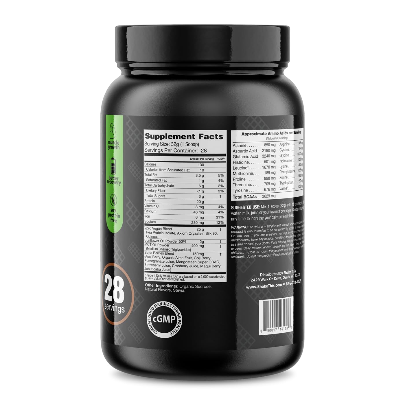 ES FIT Plant Based Protein scoop, convenient serving for post-workout recovery and steady amino acids.