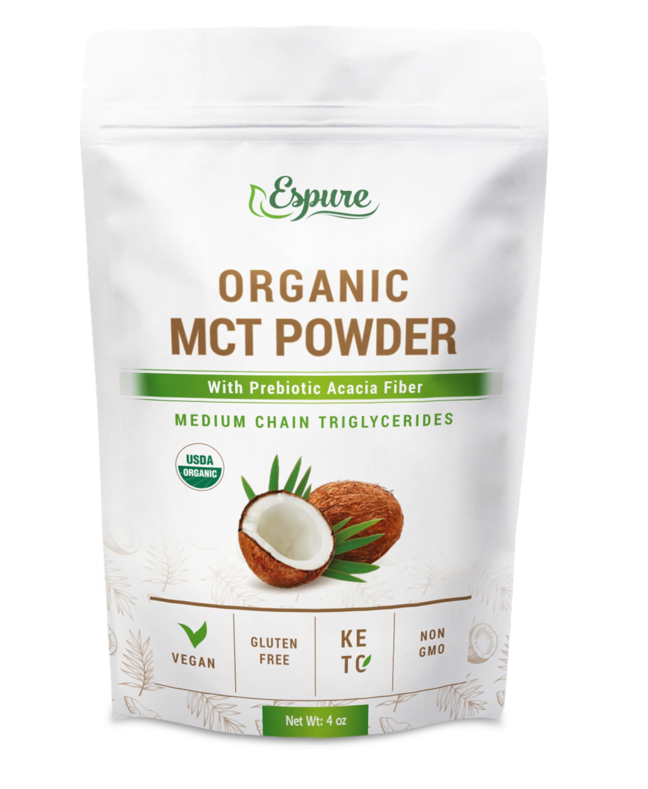 Espure Organic MCT Powder 4 oz front view
