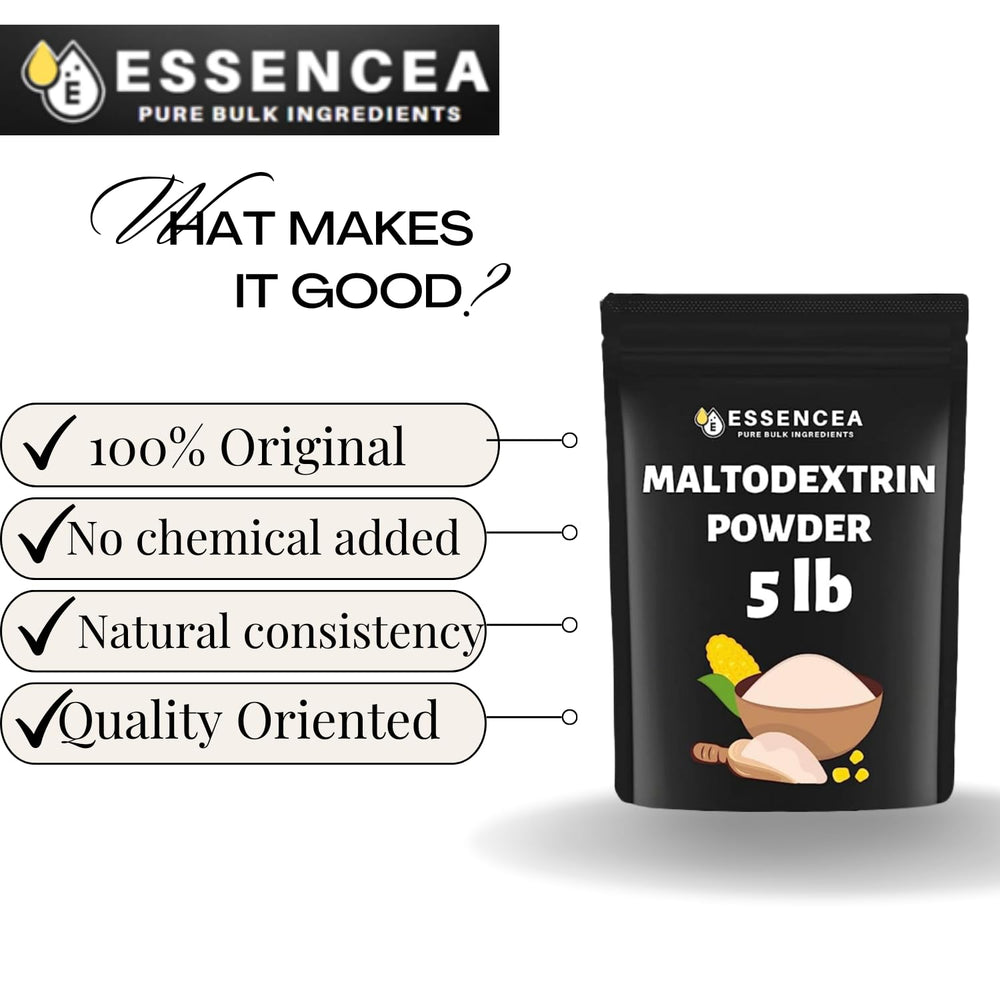 Essencea Maltodextrin Powder blends smoothly into shakes and recipes.