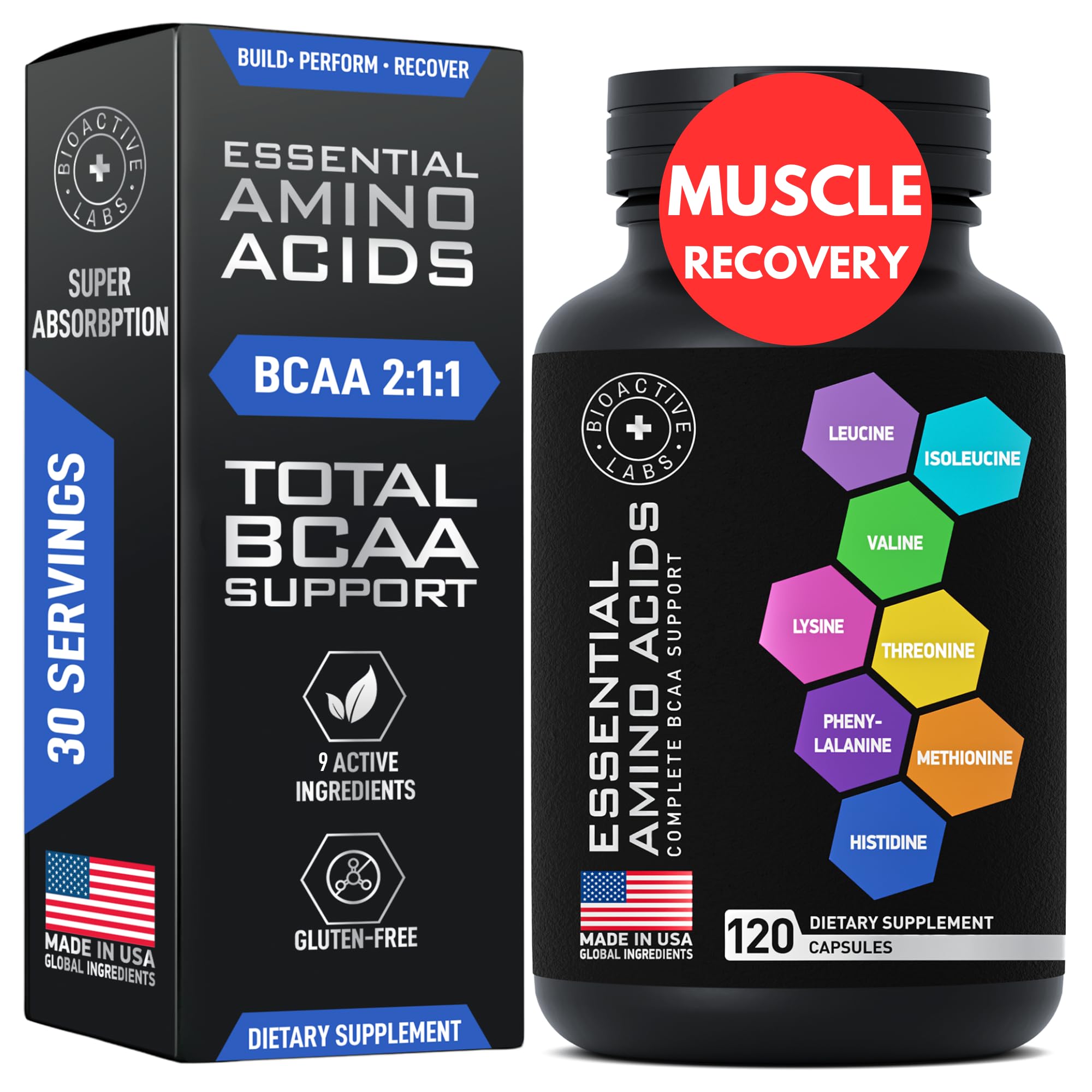 120-count EAA BCAA pills bottle