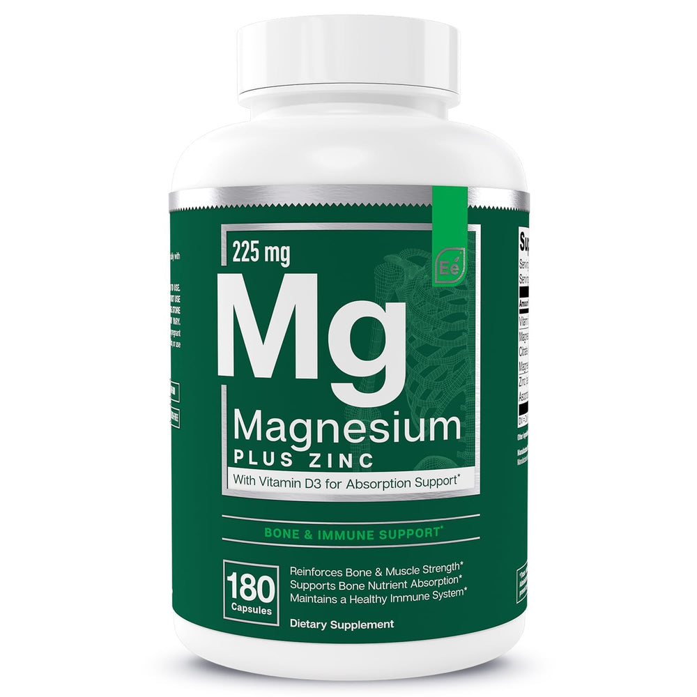 Essential Elements Magnesium Plus Zinc with Vitamin D3 bottle front view (180 count)